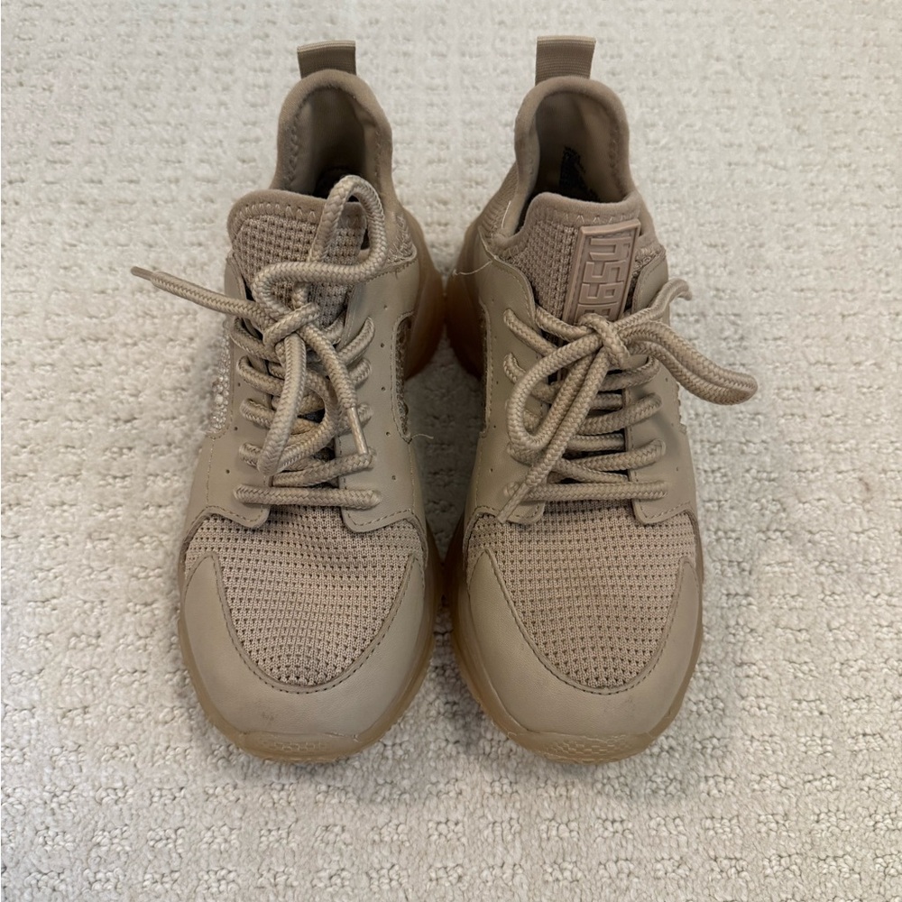 Steve Madden Kids Beige blinged Sneakers
